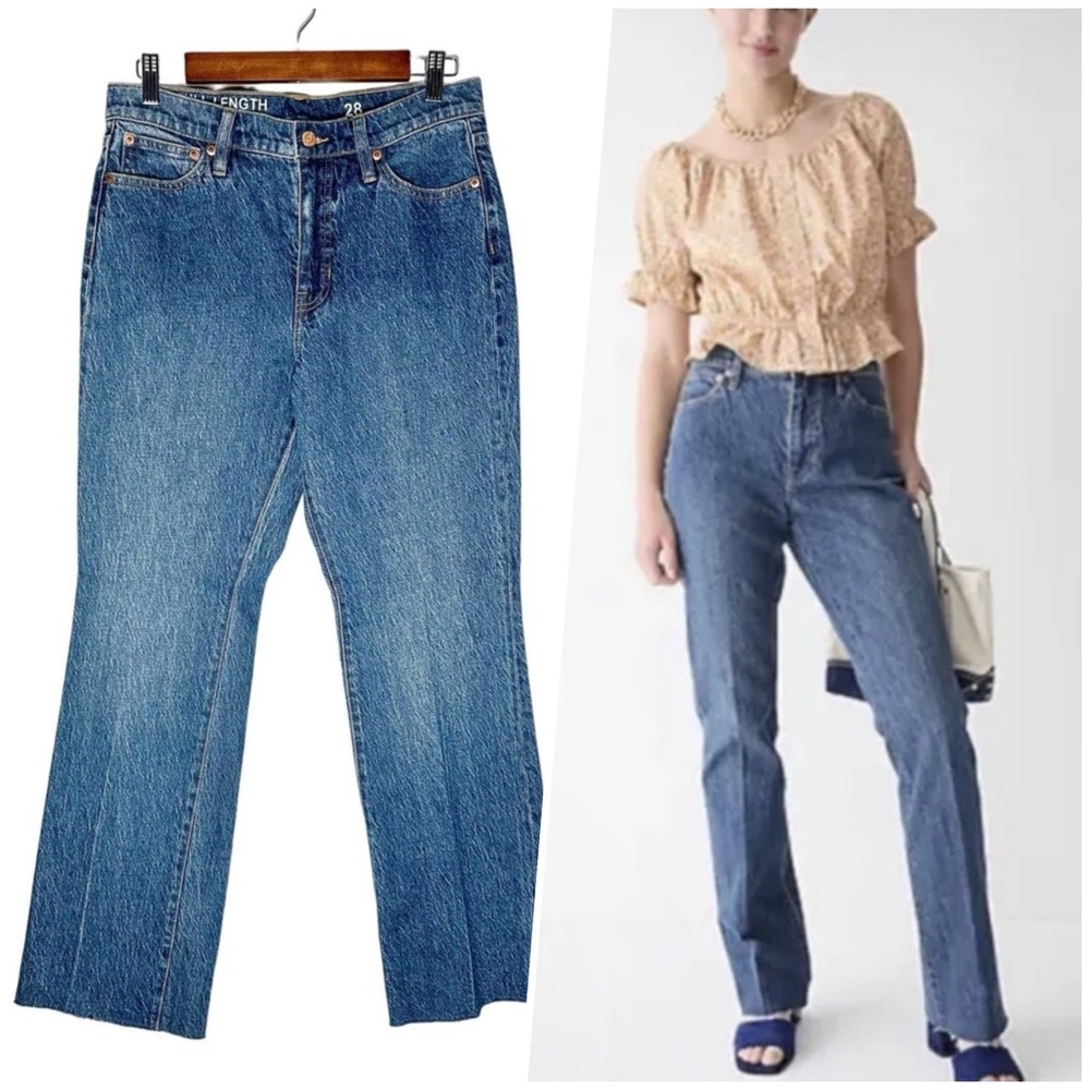 J. Crew | Women | Full Length Demi-Boot Raw Hem Kamari Wash Jeans | Size 28